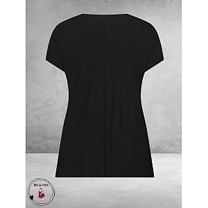 Plus Basics  Top/Shirt SS Travel Light Zwart